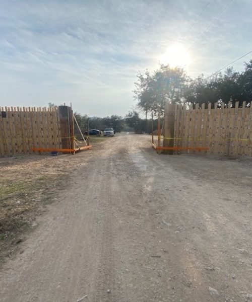 Preparing to pour concrete for a new stone entry and gate